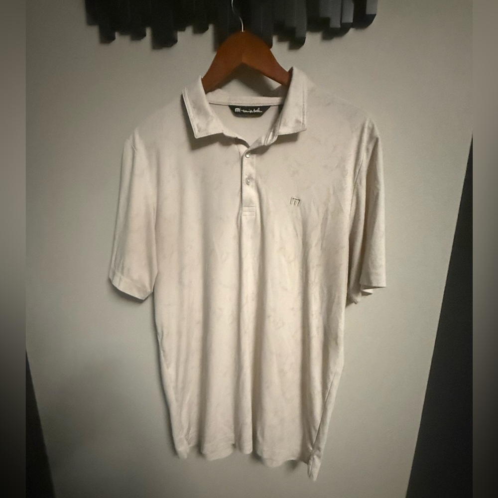 TravisMathew Men’s Polo Shirt XL White Performance Golf Casual